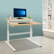 Home Office Height Adjustable Standing Desk Computer Desk w/ Wheels 47"x 28.5"