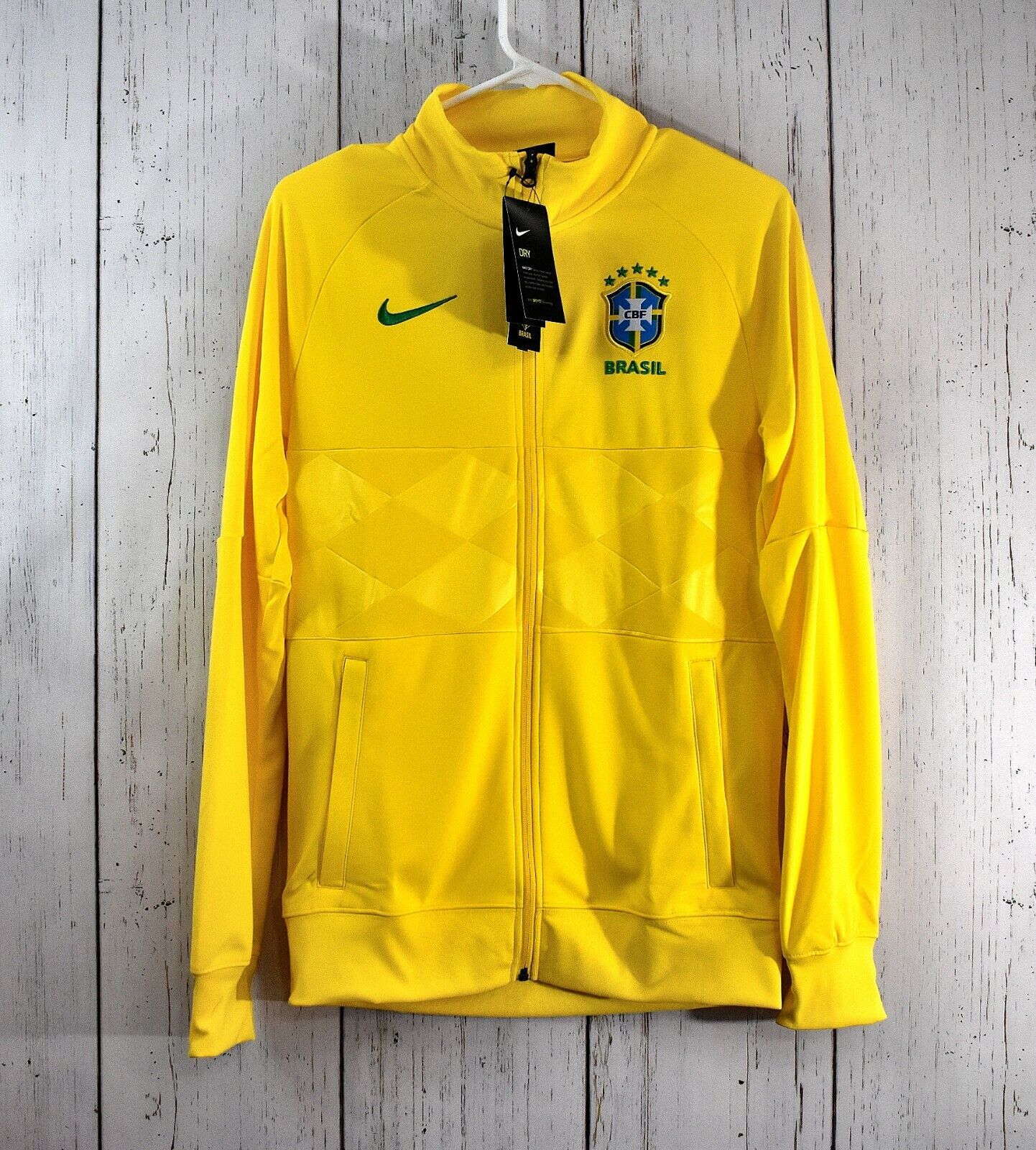 Nike Track Jacket Men's SMALL Yellow Brazil 2020 Anthem Soccer CI8363-749 -  NWT