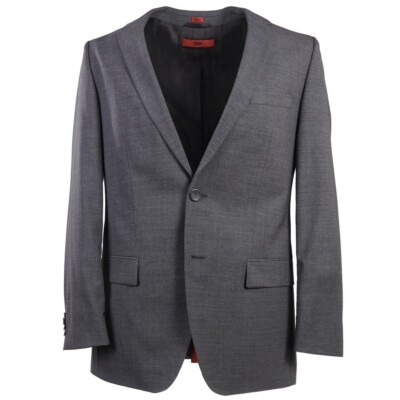 NWT $895 HUGO BOSS 'Aamon/Hago' Classic-Fit Medium Gray Wool Suit