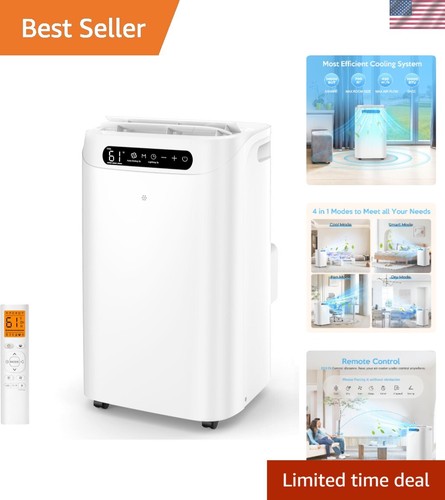 14000 BTU Portable Air Conditioner with Remote - 3-in-1 Cooling & Dehumidifier
