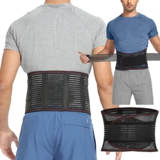 Men Women Umbilical Hernia Belt Lower Back Brace Lumbar Support Pain Relief Belt