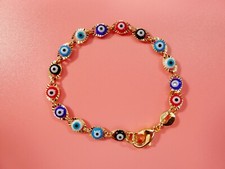 5.5 INCH 18K GOLD FILLED EVIL EYE BOY OR GIRL BABY BRACELET