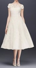 Oleg Cassini tea-length Wedding Dress Size 12