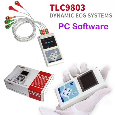 TLC5007 Holter ECG/EKG Dynamic 3 channel 24 hours recorder,free PC software