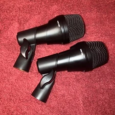 2 Kick Drum Microphones For Double Bass Mics Pedal Guitar Amp Clips Mic kit Set