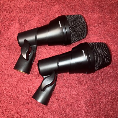 2 Kick Drum Microphones For Double Bass Mics Pedal Guitar Amp Clips Mic kit Set