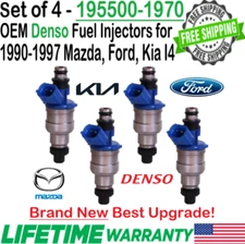 4Pcs NEW Denso OEM Best Upgrade Fuel Injectors For 1995-1997 Kia Sephia 1.6L I4