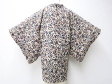 Japanese Vintage Haori Jacket Silk Flower Plant eb-729