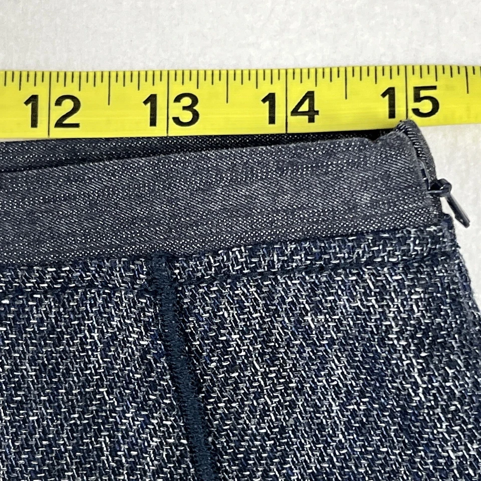 Worth New York Skirt Women's 6 Midi Blue A-line Slit Hem Lined Career Office - Image 4 of 4