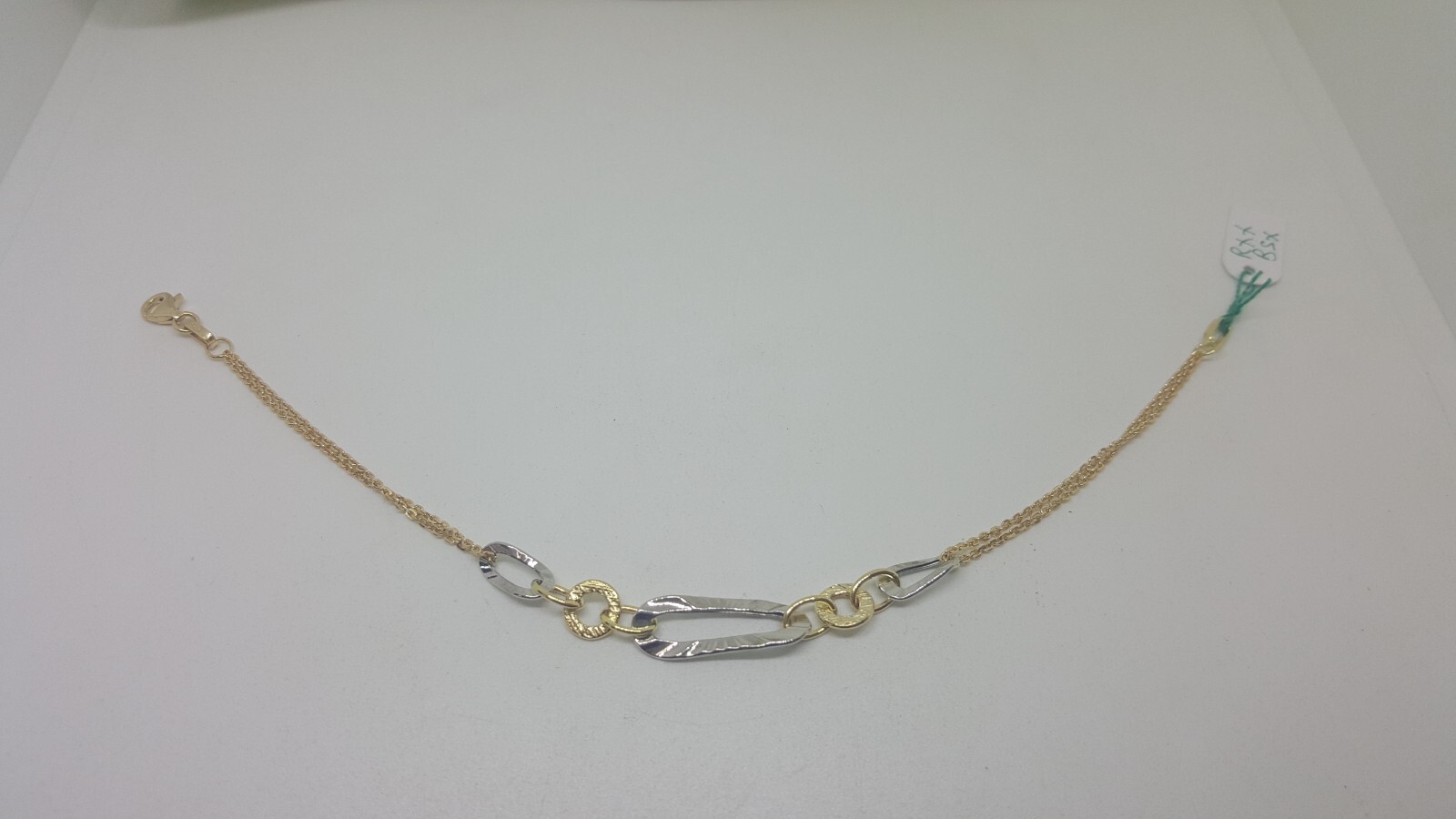 Pulsera De Mujer De Malla En Oro Amarillo Y Blanco 18KT 3,7 Gramos (5451)