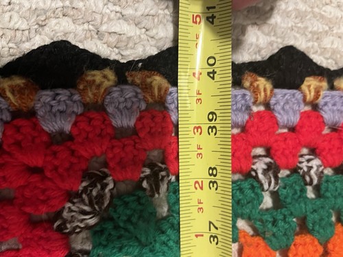 HANDMADE Granny Afghan Multicolor Abstract Throw Blanket Crochet Knit 40” x 64” - Picture 8 of 9