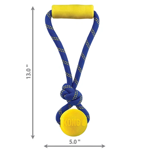 KONG Jaxx Brights Tug Ball Durable Rope Toy for Tugging Fetching and Chewing - Picture 5 of 6