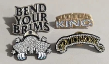 Pvtchwork Black Gold Fitted For A King Glitter Starboy White Stones BYB Hat Pins
