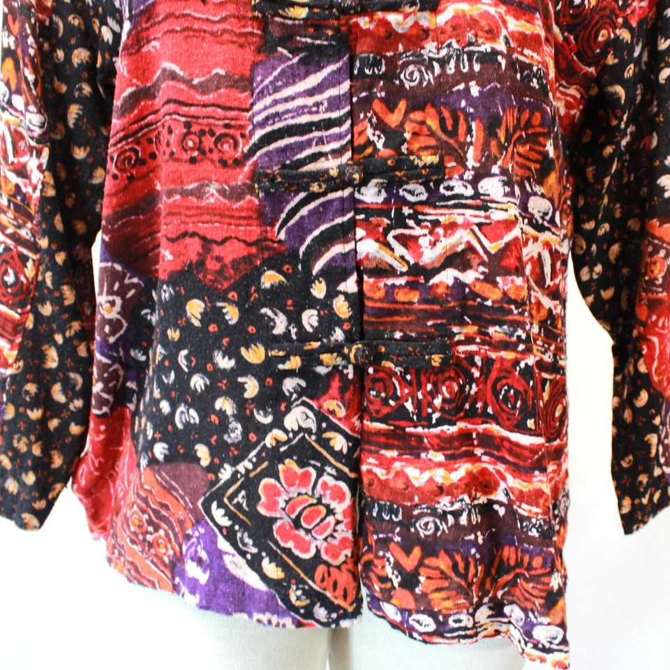 Camisa Blusa Carole Little Sport Vintage 100% Seda Floral Cuello Talla 8 Foto 4 de 4