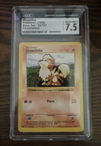 Growlithe (Shadowless) graded CGC 7.5 for sale on eBay