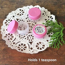 50 Lot TINY JARS Plastic Pink Caps Container RX Meds Salon Sample Size DecoJars