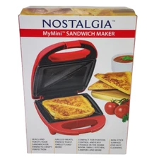 Nostalgia My Mini Sandwich Maker NEW Sealed Aqua Non-Stick Compact (C2305)