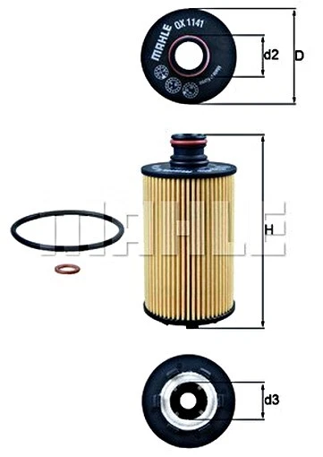MAHLE Oil Filter For SSANGYONG Actyon Sports II Korando Musso 