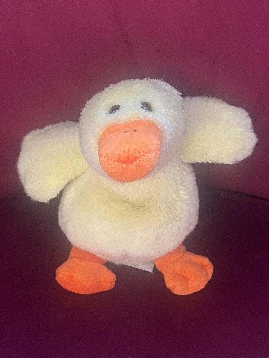 VINTAGE TESCO SOFT TOY Yellow DUCK Plush BEANIE WEIGHTED 6