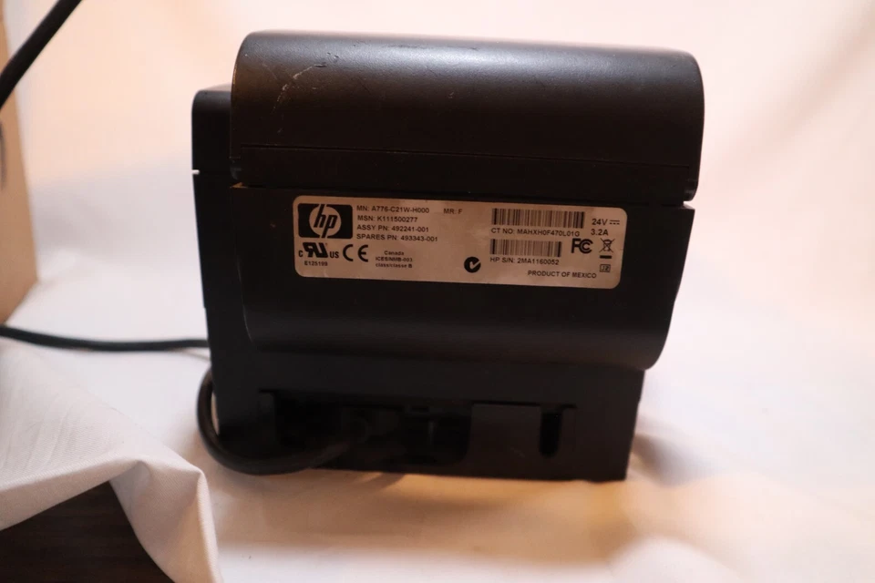 Impresora térmica de recibos y cheques HP A776-C21W-H000 PoS - LOTE DE 2 sin probar Foto 4 de 4