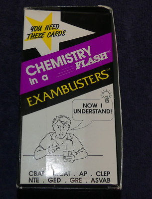 Vintage Exambusters Chemistry in a Flash 384 Study Cards Complete w/Box - 1991