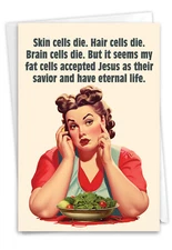Funny Birthday Greeting Card w/ envelope  -  Bday Cells Die