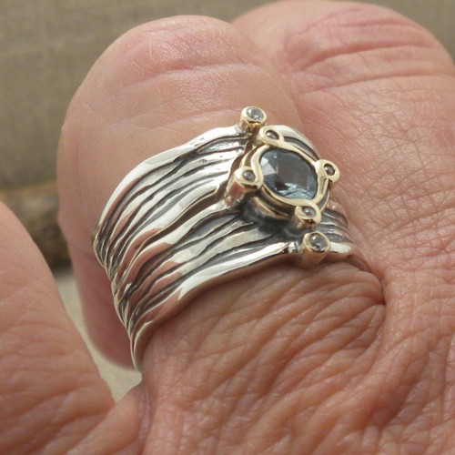 Sterling Silver &10K Sky Blue Topaz Ring by Keith Jack Gift Boxed Various Sizes - 第 5/11 張圖片