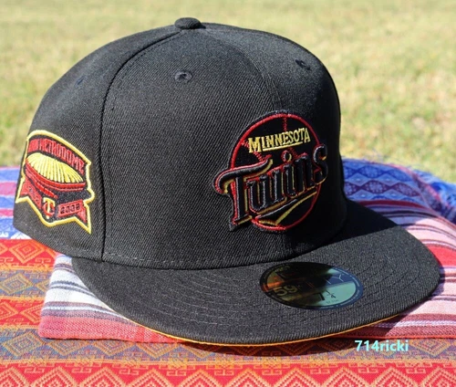 Minnesota Twins New Era 59FIFTY Fitted Hat Final Year at Metrodome Black Yellow