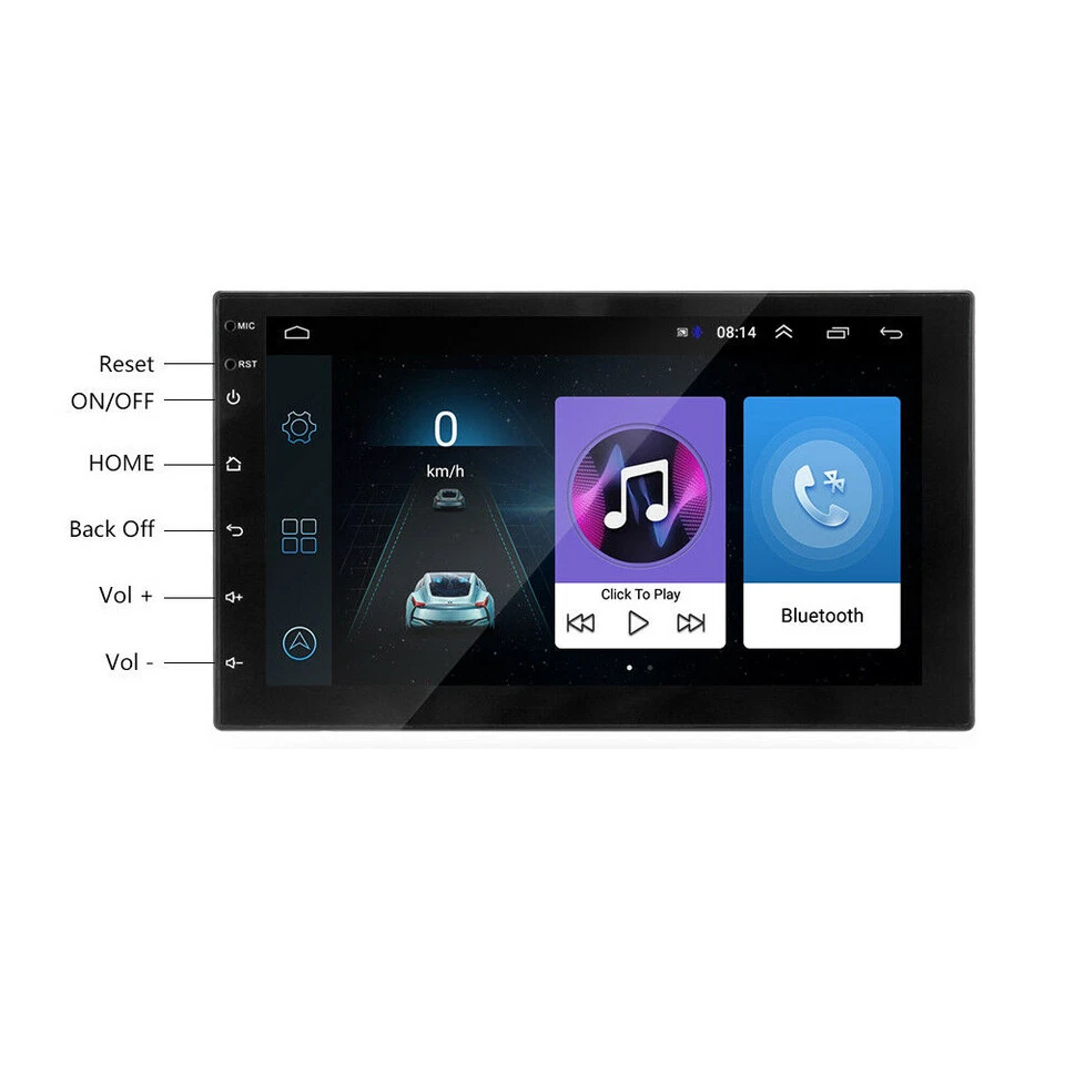 7" Double 2DIN Car Radio Player Android 9.1 Stereo Radio GPS Navigation MP5 WiFi - Image 3 of 4