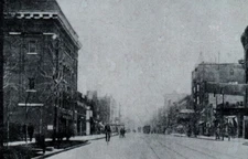 1909, John E Ferris Washington Ave Looking North Saginaw, Michigan White Border
