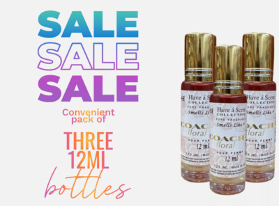 Pack Of 3 Coach Floral For Women Scent Roll On Body Oil 12ML