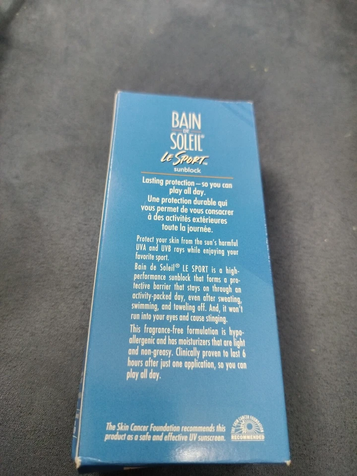 Bain De Soleil Le Sport Sunblock SPF 15 4 FL Oz NOS Waterproof Sweatproof 6 hour - Image 4 of 4