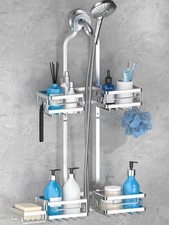 Aluminum Shower Caddy Hanging for Handheld Showerhead with 16 Hooks