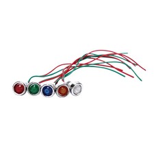 Car Boat 12V10mm LED Indicator Light Pilot Dashboard Panel Warning Lamp Wired EM