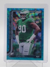 JORDAN DAVIS 2025 TOPPS CHROME BLUE WAVE REFRACTOR #249 EAGLES Q6383