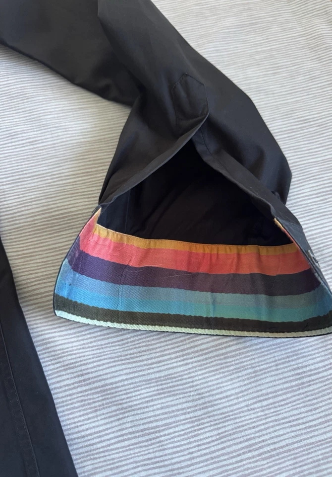 Paul Smith size 16 (41) long sleeve formal shirt black Italy cotton stripes - image 2 of 4