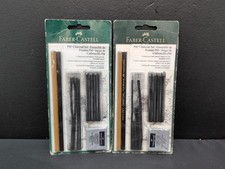 Faber Castell PITT Compressed Natural Charcoal Set with Kneaded Eraser Pack of 2