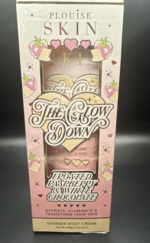 P Louise Skin~ The Glow Down~ Shimmer Body Cream- Wht Cho./Frosted Raspberry