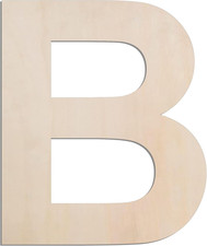 12 Inch Large Wooden Letter B, 1/4 in Thick Big Wood Letter for Crafts and Wall