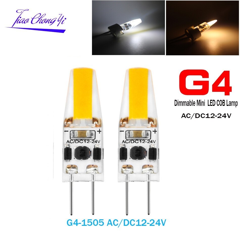 G4 AC/DC12V-24V Dimmable LED COB Light 2W 0705 3W 1505 G4 COB Lamp Bulb ...
