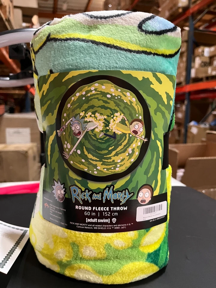 Rick and Morty Rounded Portal Blanket Throw 60 inches ROUND - Image 2 of 4