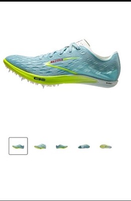 Brooks ELMN8 7 Speed Spikes Unisex 9.5 Blue Glow/Nightlife/Red Track Sprinting