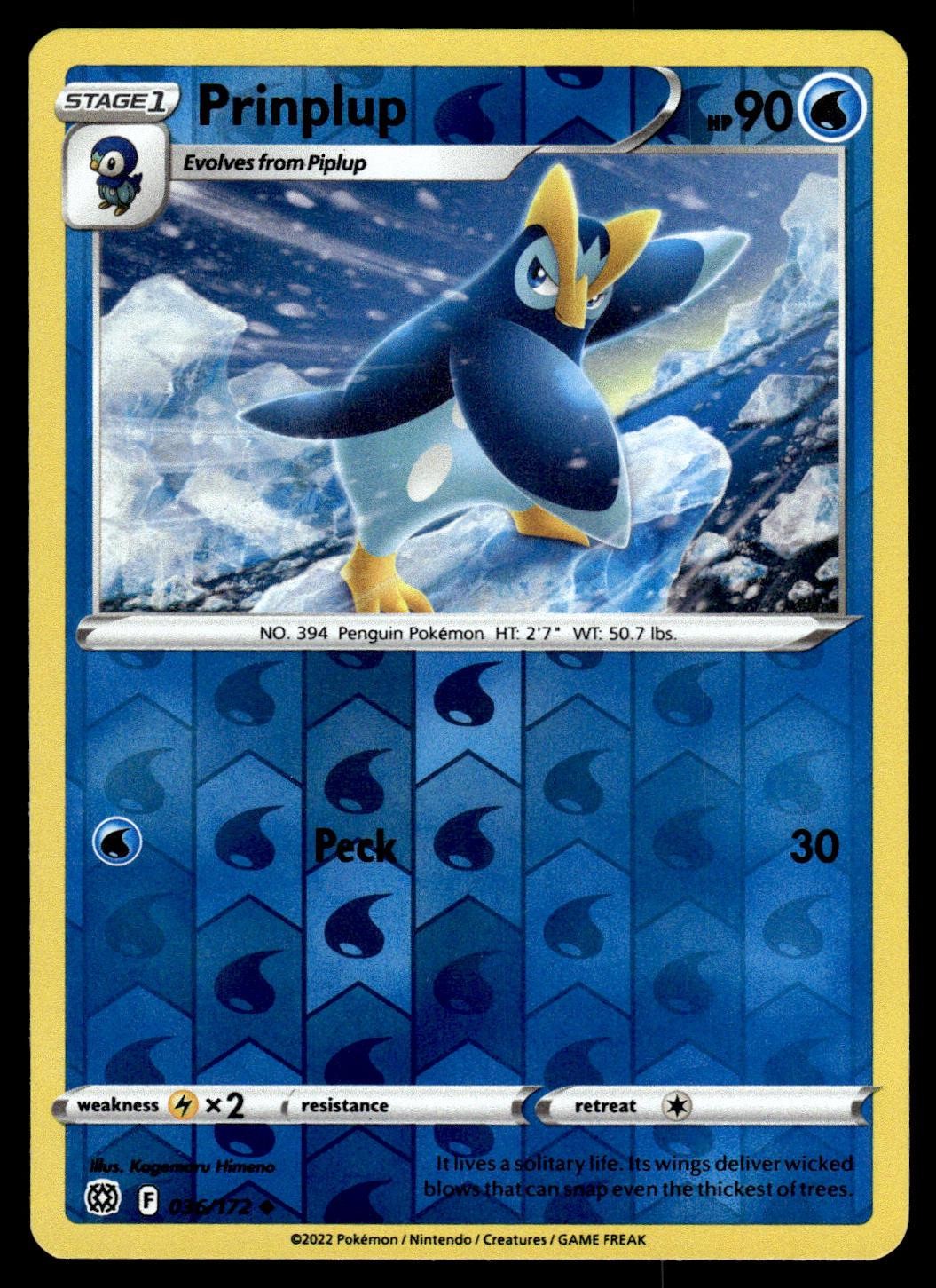 Prinplup 036/172 Uncommon Brilliant Stars Pokemon Reverse Holo NM/M