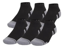 Under Armour UA Performance Tech Unisex 6 Pack No Show Socks Black 1386243