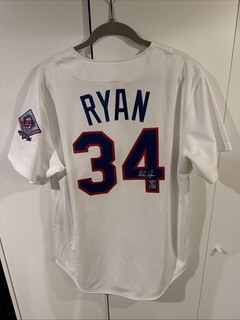 Fanatics Under Wraps Nolan Ryan Signed Mitchell &Ness Texas Rangers Jersey