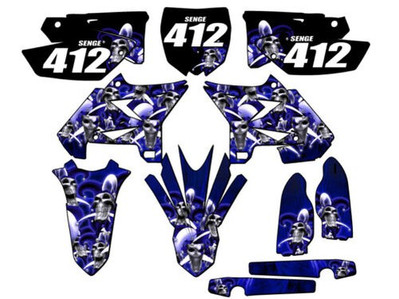 2008-2014 UFO Restyle YZ 125 Jester Blau Senge Grafiken Set Kompatibel Mit Y