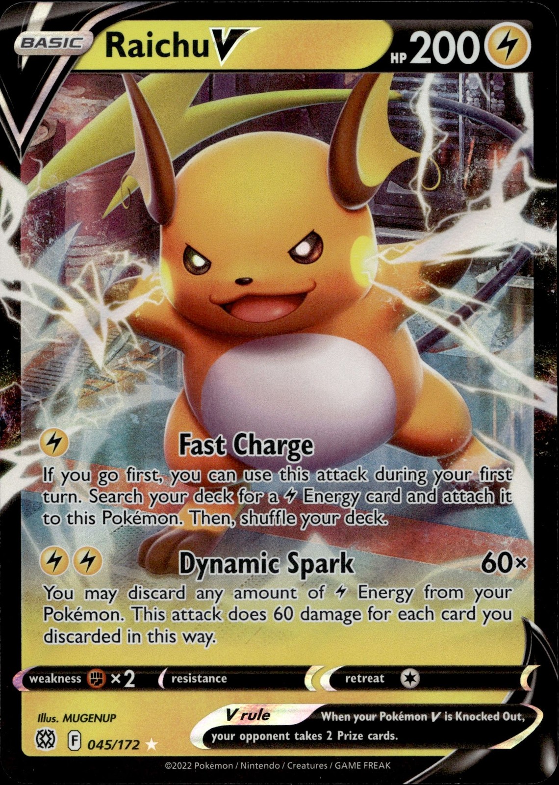 Raichu V 045/172 Holo Rare V Brilliant Stars Multi Item Discount NM