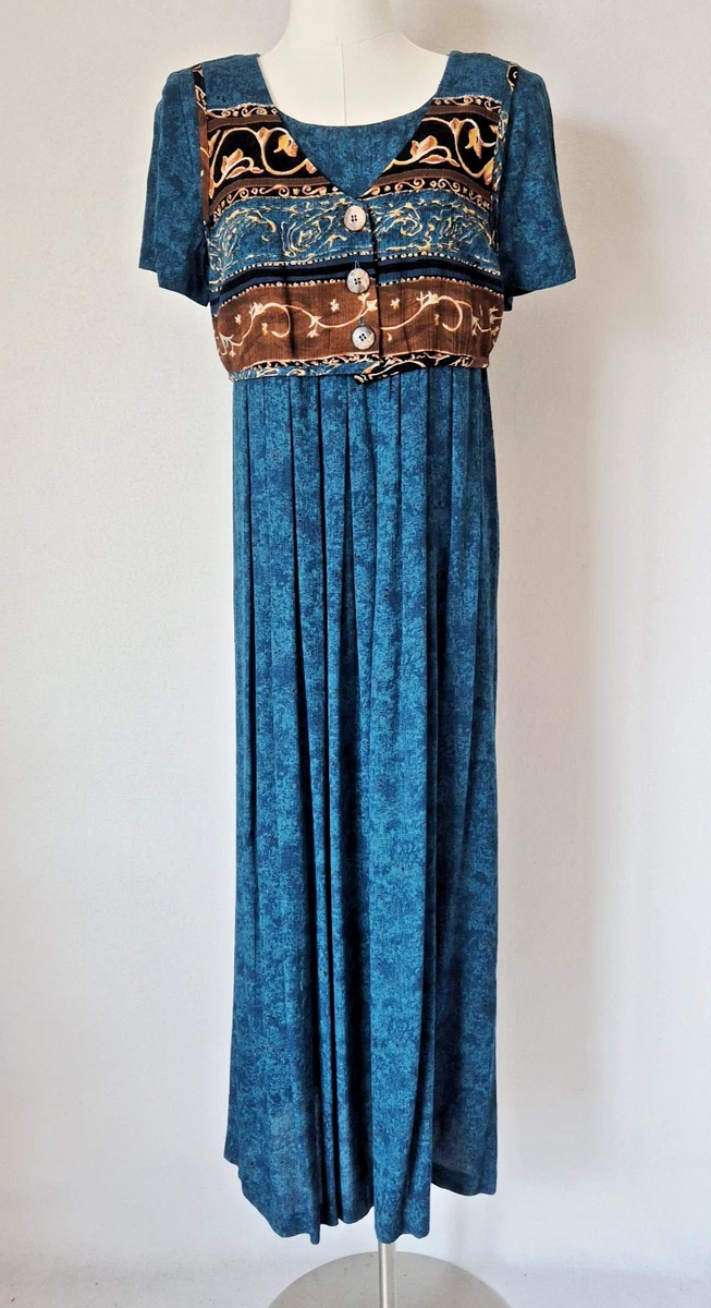 chinese dress ladies 80s Floral 'Carole Little' Maxi Dress – EarthWindandVintage