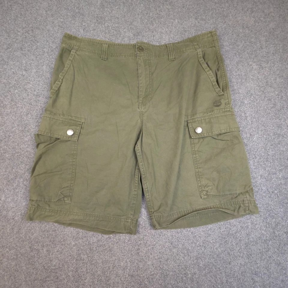 Timberland Pantalones Cortos Para Hombres 36 Verde Verde Carga Senderismo Aire Libre Cremallera Mosca Talla 36 Foto 2 de 4