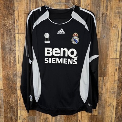 Real Madrid 2006-07 Away Long Sleeve Soccer Jersey RAMOS #4 Men's